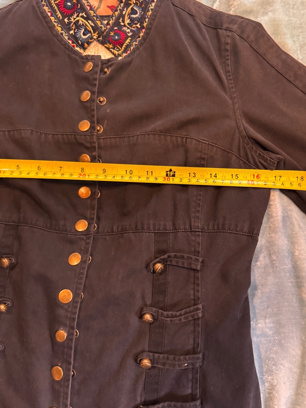 Embroidered Military-Style Jacket - black - Picture 11 of 13